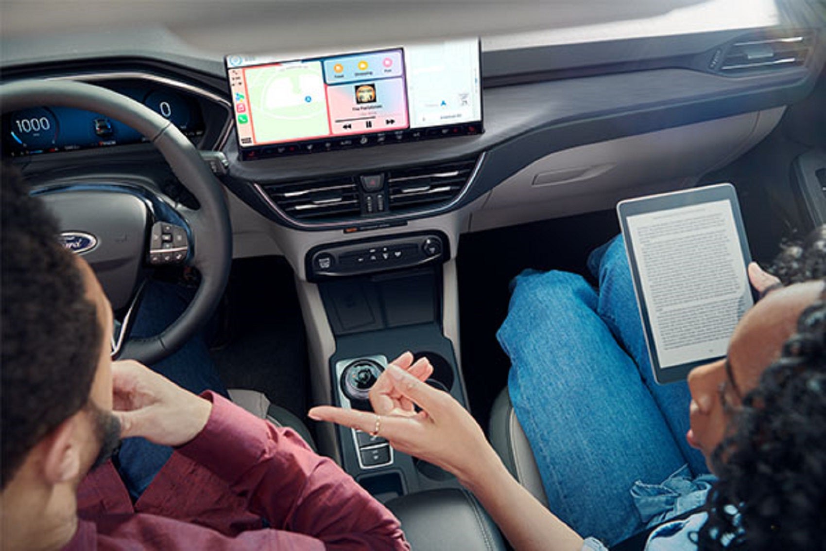 Interior and Infotainment Center of a New Ford